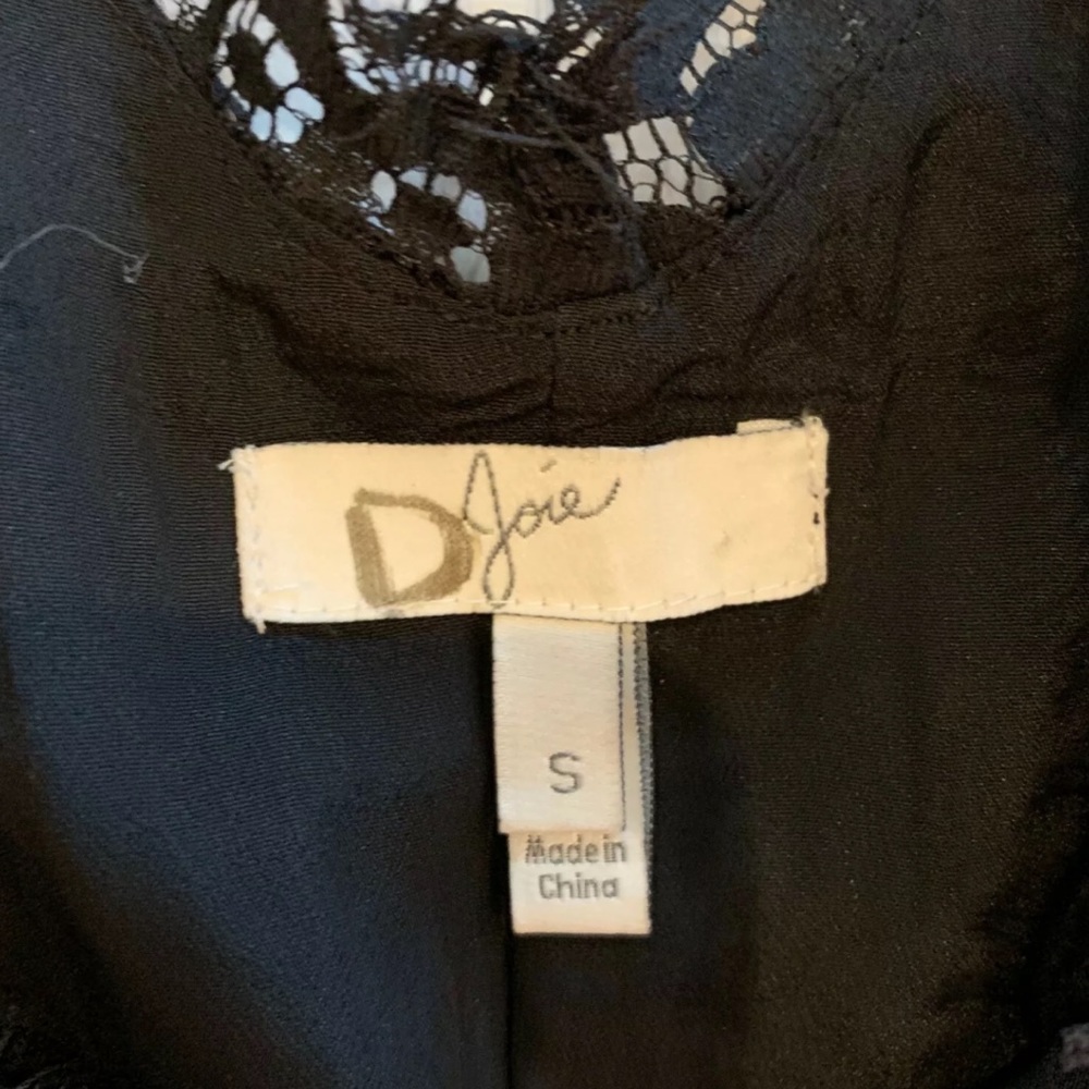 JOIE Rori Eyelet Lace Black Sleeveless Mini Dress - Picture 7 of 7